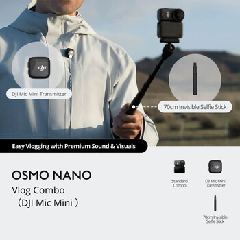 Экшн-камера DJI Osmo Nano Vlog Combo (DJI Mic Mini Transmitter Infinity Black) (64 ГБ),  Модель: Vlog Combo (DJI Mic Mini Transmitter Infinity Black), Объем памяти: 64 ГБ