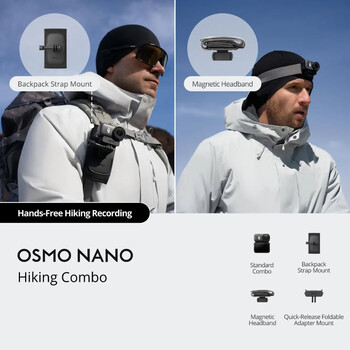 Экшн-камера DJI Osmo Nano Hiking Combo (64 ГБ),  Модель: Hiking Combo, Объем памяти: 64 ГБ
