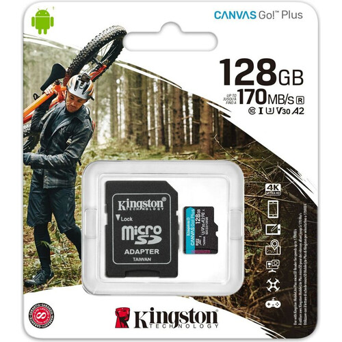 Карта памяти Kingston Canvas Go! Plus microSDXC 128 ГБ
