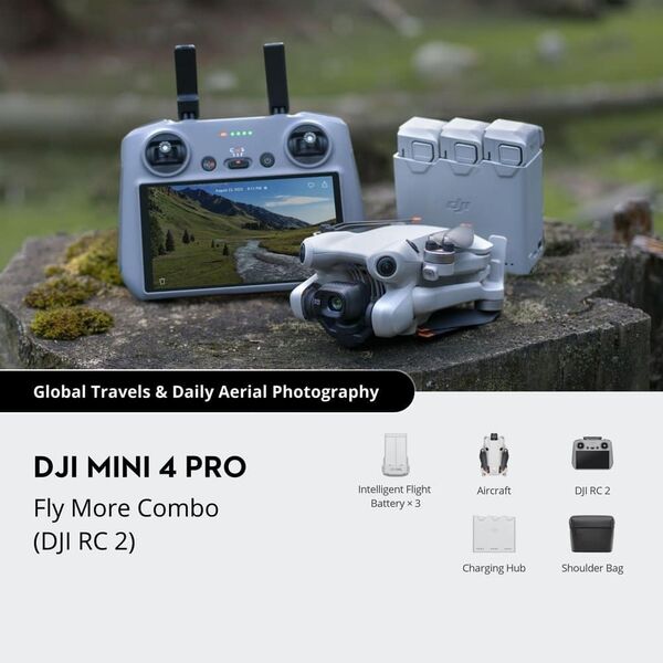 Квадрокоптер DJI Mini 4 Pro Fly More Combo (DJI RC 2),  Модель: DJI Mini 4 Pro Fly More Combo (DJI RC 2), изображение 7